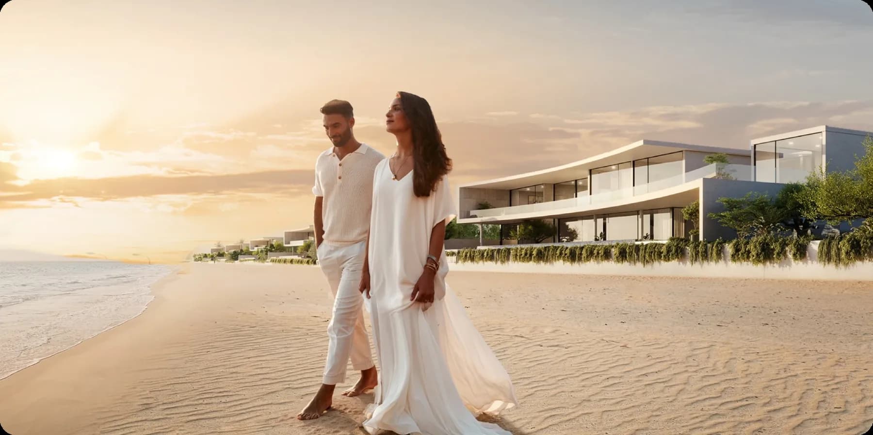 Marsa Al Saadiyat — the beachfront at Saadiyat Island at golden hour
