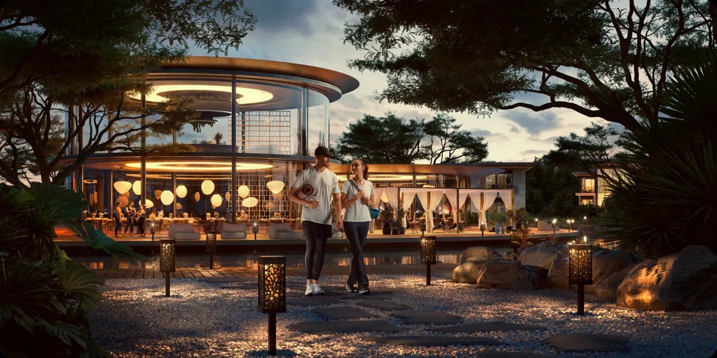 Evening dining pavilion at Marsa Al Saadiyat